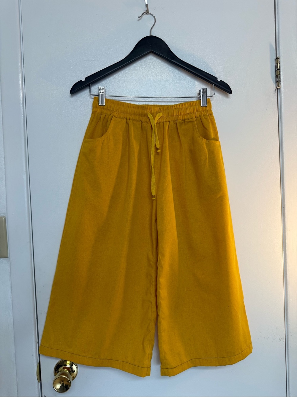Mustard Wide Leg Drawstring Pants